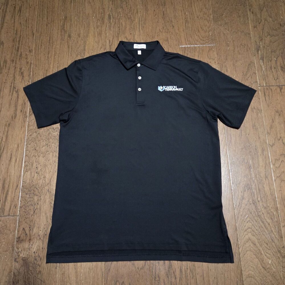 Peter Millar Summer Comfort Polo Shirt Men's Large Black Golf Performance